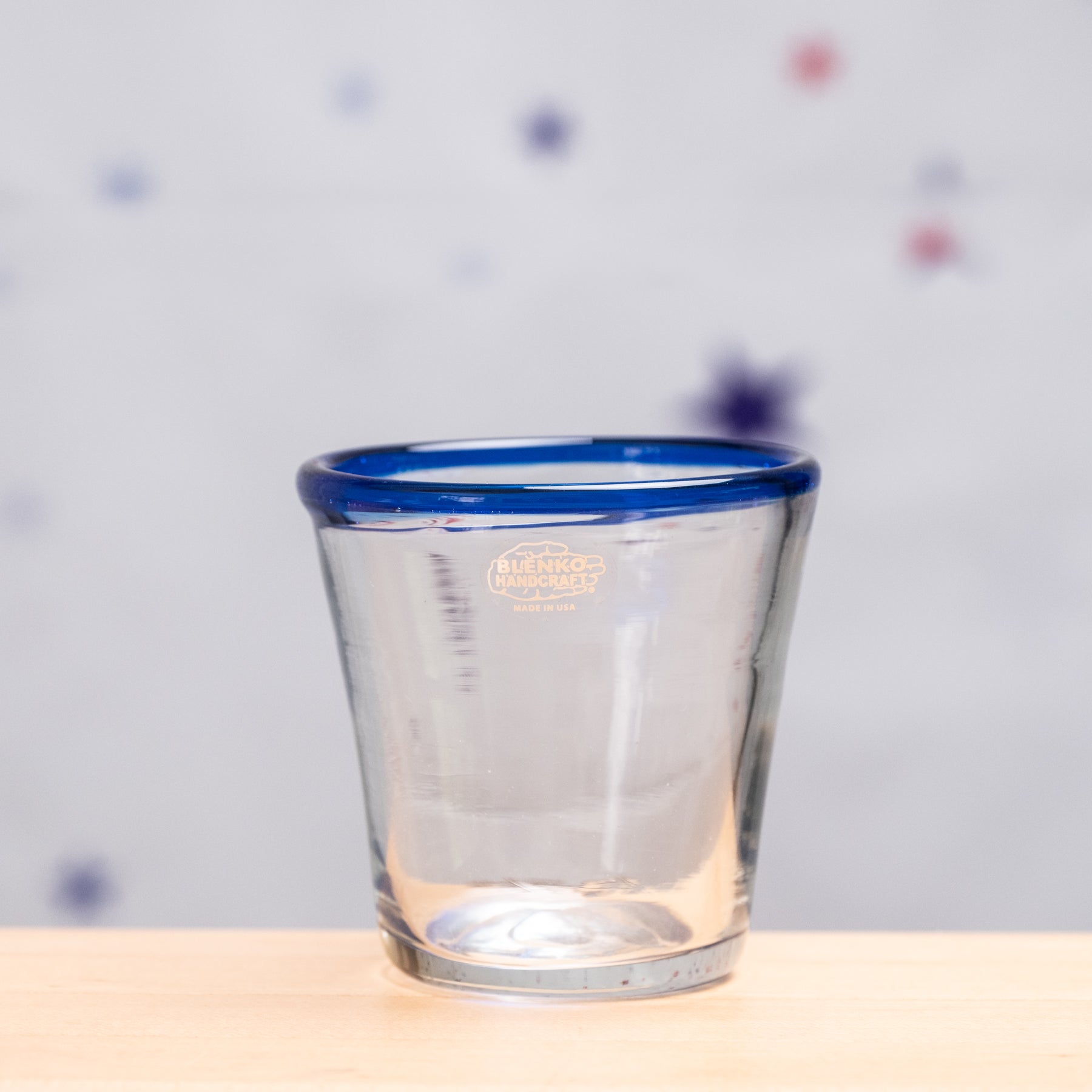 2633S Stars & Stripes Small Tumbler - Crystal with Cobalt Lip Wrap
