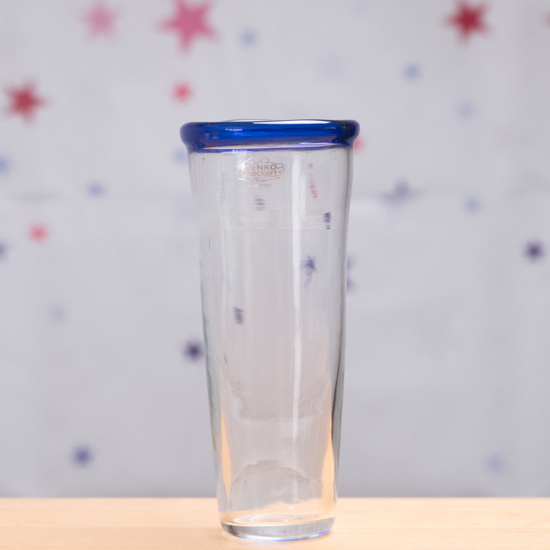 2633L Stars & Stripes Large Tumbler - Crystal with Cobalt Lip Wrap