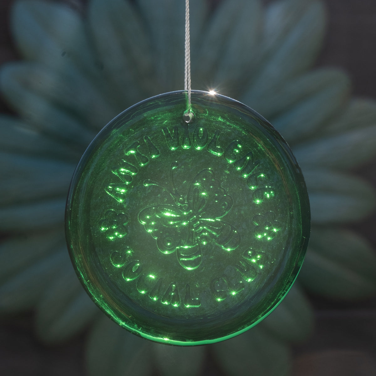 Glass for Good: Anti-Violence Social Club Suncatcher - Clover